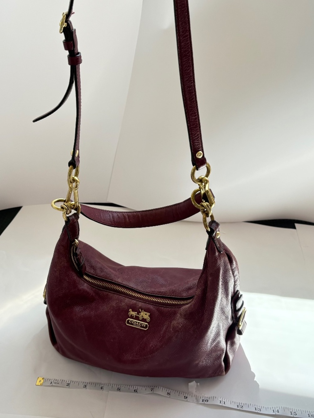 Maroon Vintage Coach Crossbody Bag